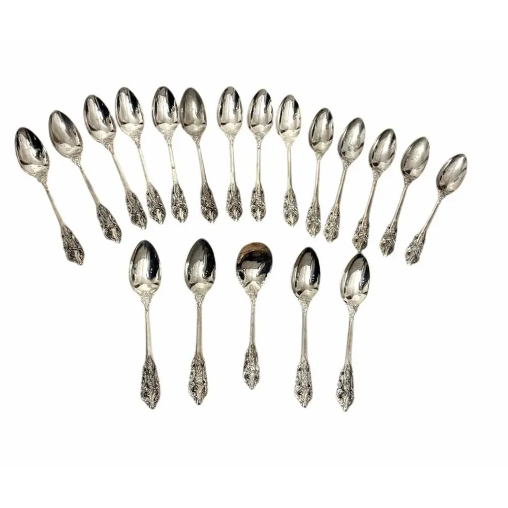 19 Piece BAROQUE BY GODINGER Silverplate Flatware Spoons 3304-60